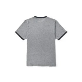 Timberland Camisa de manga curta cinzenta com logótipo e gola em blocos de cor