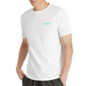 Timberland Camiseta de manga curta com gola redonda e estampa nas costas Branco