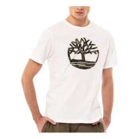 Timberland Camiseta de manga curta com logótipo no peito, branca