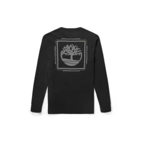 Timberland Casual com Estampado, Gola Redonda e Manga Comprida Preto