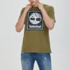 Timberland Casual de calções de manga curta com gola redonda e estampado, verde