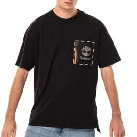 Timberland Casual Loose Gola Redonda Calções Manga Curta Preto