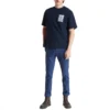 Timberland com logótipo estampado, gola redonda, azul