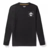 Timberland com logótipo estampado, gola redonda e manga comprida, Preto