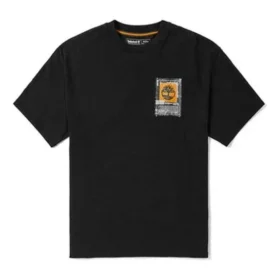 Timberland com logótipo estampado, gola redonda, Preto