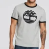 Timberland com logótipo estampado, manga curta, cinzento