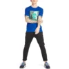 Timberland de gola redonda com estampado, manga curta, azul