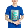 Timberland de gola redonda com estampado, manga curta, azul