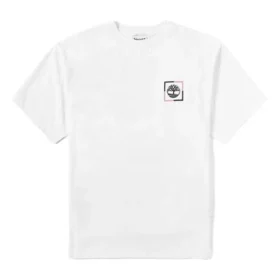 Timberland SS20 Camiseta de calções com gola redonda e estampa Branca