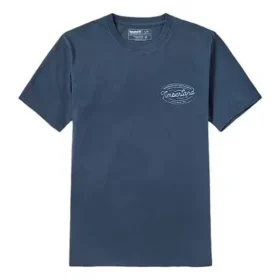 Timberland SS20 Camiseta de calções com gola redonda e estampado, azul