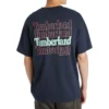 Timberland SS20 com impressão, gola redonda e calções, azul