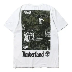 Timberland SS20 com impressão, manga curta, branco Timberland SS20 com impressão, manga curta, branco