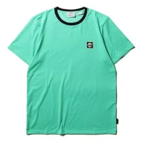 Timberland SS20 CoolMax com logótipo, calções de manga curta e gola redonda, verde Timberland SS20 CoolMax com logótipo, calções de manga curta e gola redonda, verde