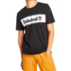 Timberland SS20 Cores Contrastantes com Logótipo Estampado Manga Curta Preto