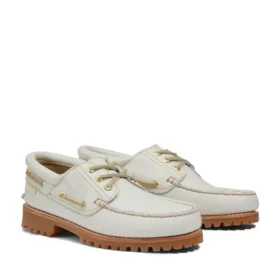 Timberland x Aim Leon Dore Sapatos de Barco Costurados à Mão com Três Olhais “Off White”