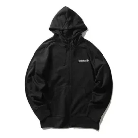 Zíper com capuz e logótipo Timberland impresso Preto